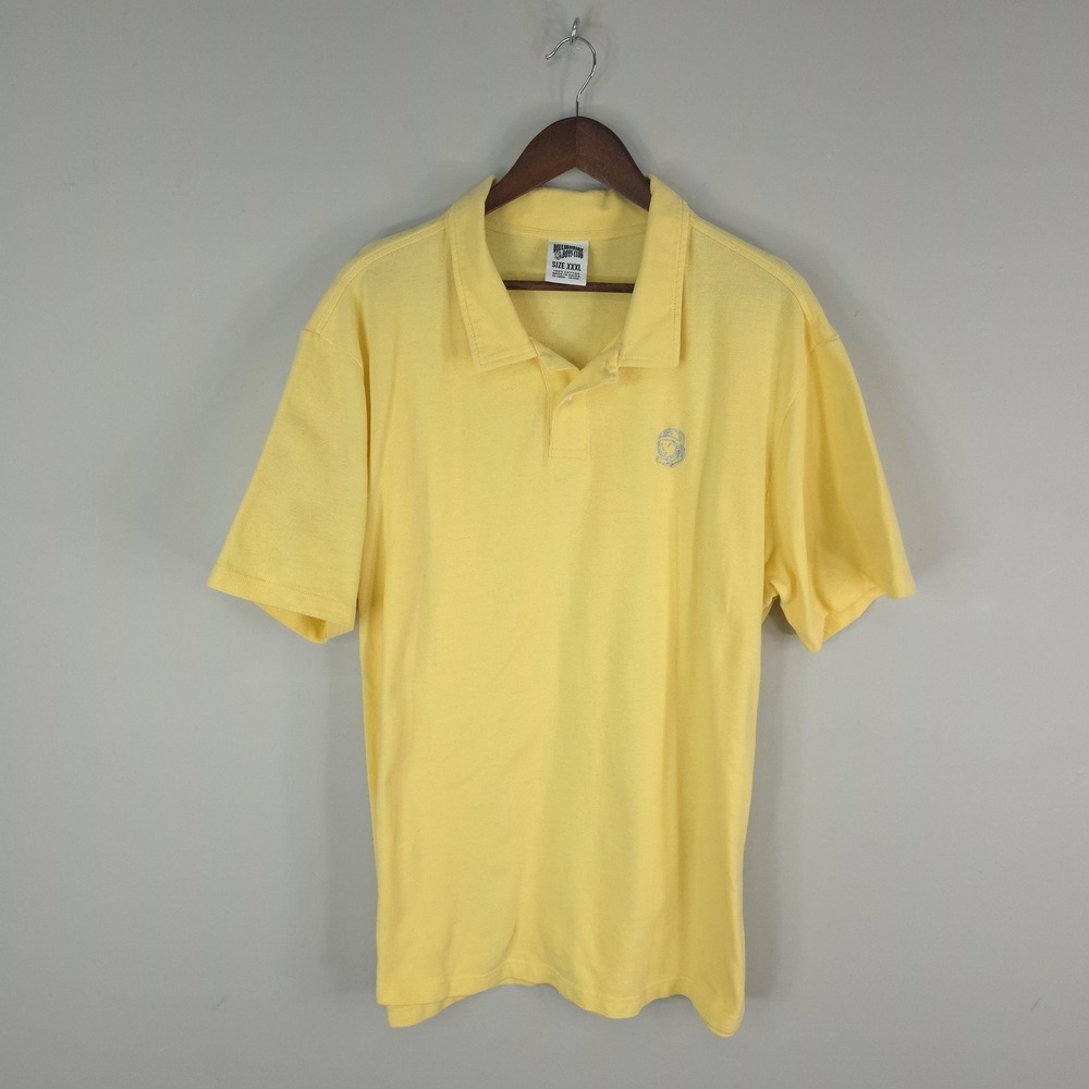 Billionaire Boys Club Polo Shirt Mens 3XL Yellow Astronaut Logo Cotton Pique - Picture 1 of 10